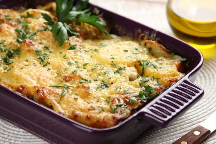 Pastel de patata con pollo a la francesa