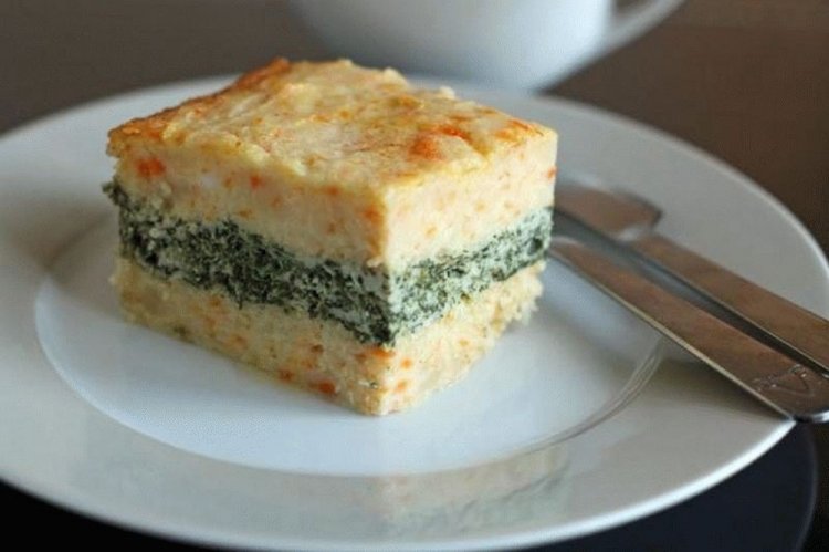 Pastel de patata con pollo y espinacas