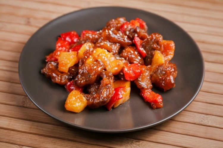 Cerdo en salsa agridulce al estilo japonés