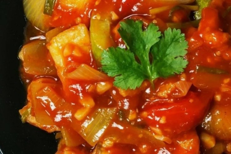 Cerdo con calabacín en salsa agridulce