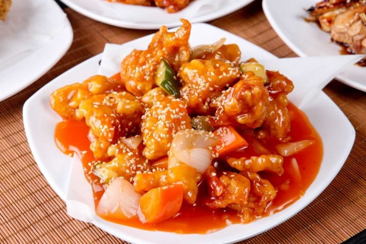 Cerdo con verduras en salsa agridulce