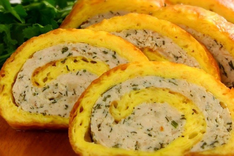 Rollo de carne picada con tortilla