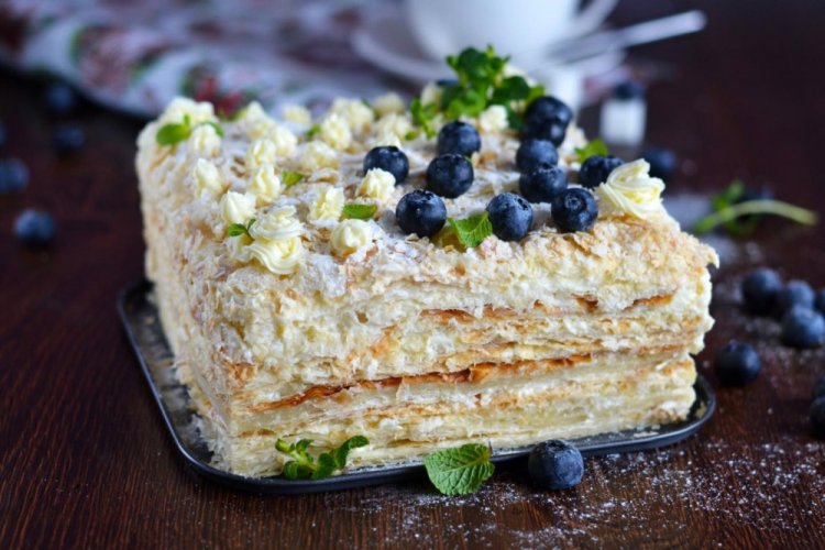 Napoleón de hojaldre con crema pastelera