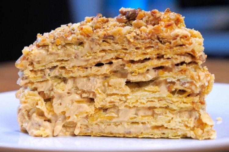 Napoleón de hojaldre con nueces