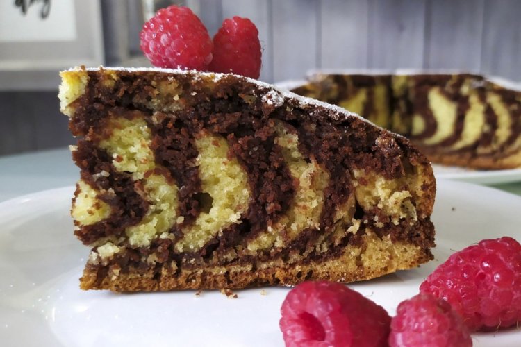 Pastel de sémola “Cebra” sin huevos