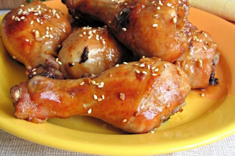 Pollo en salsa de miel y mostaza al horno