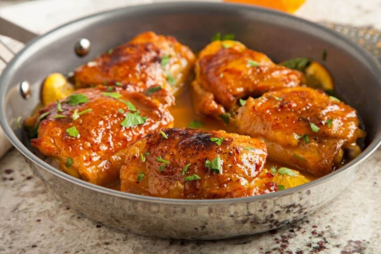 Pollo en salsa de miel y mostaza con limón