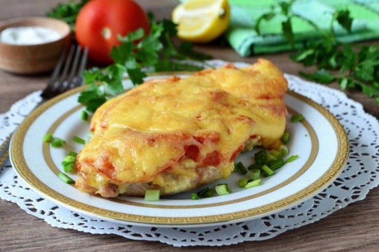 Chicken Fillet with Mushrooms and Tomatoes in the Oven