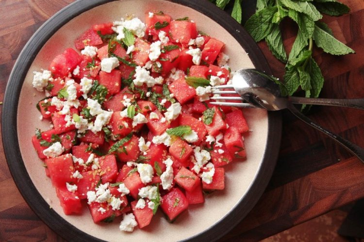 Ensalada de sandía y queso feta