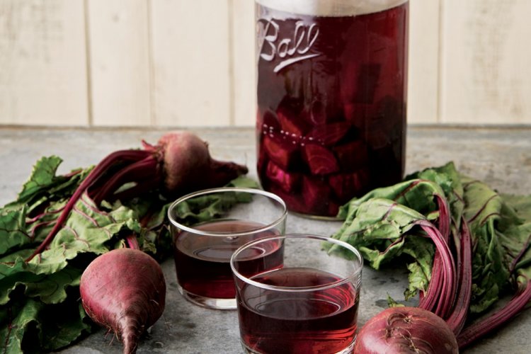 Beet Kvass with Celery and Garlic