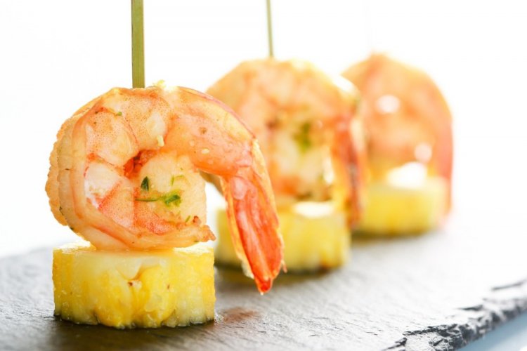 Shrimp with Pineapple on Skewers