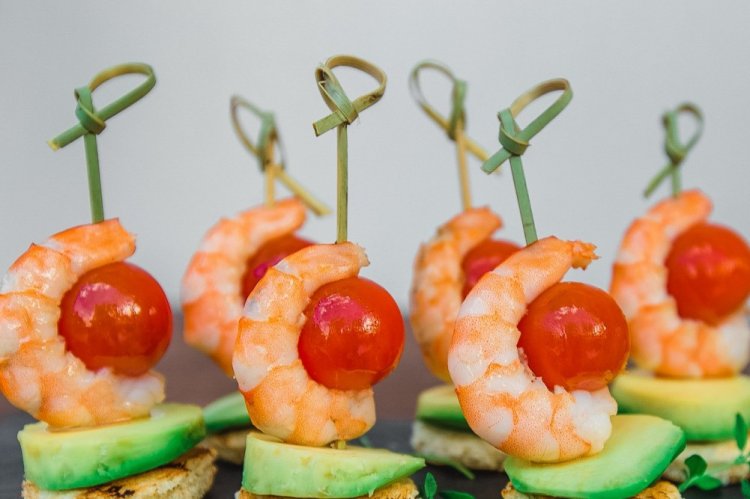 Shrimp with Avocado on Skewers