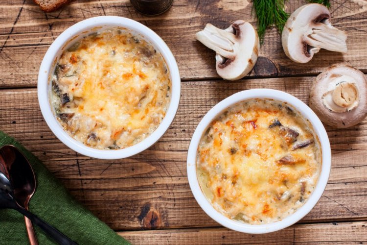 Mushroom Julienne with Camembert