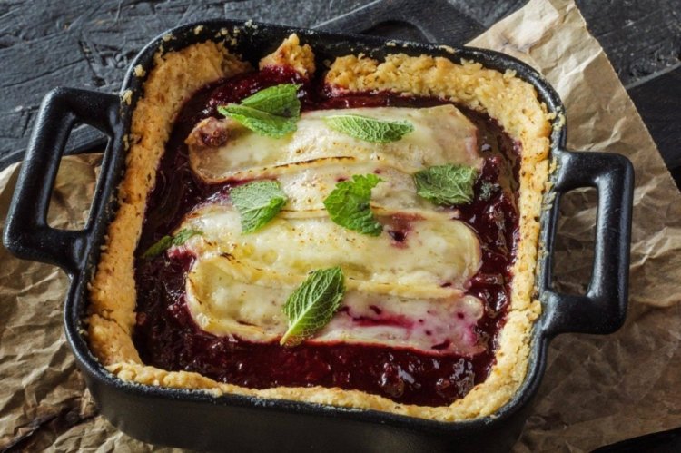Plum and Camembert Pie