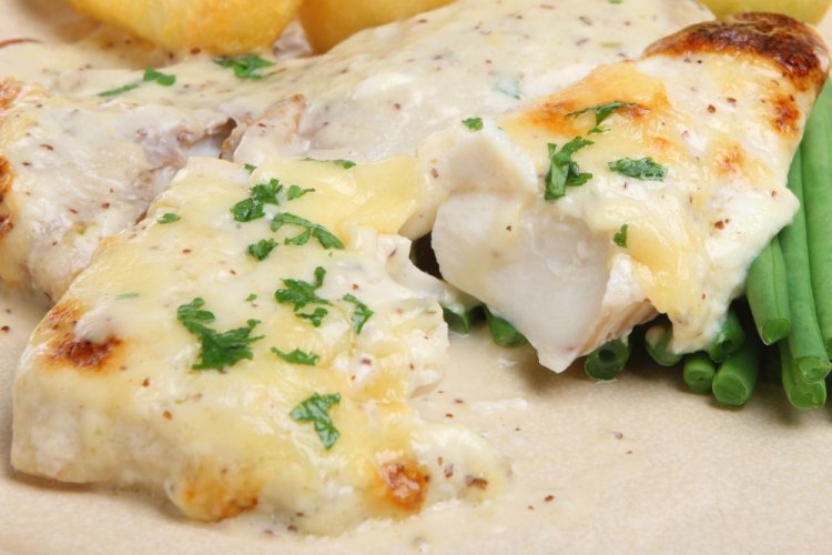 Fish in Camembert Cheese Sauce