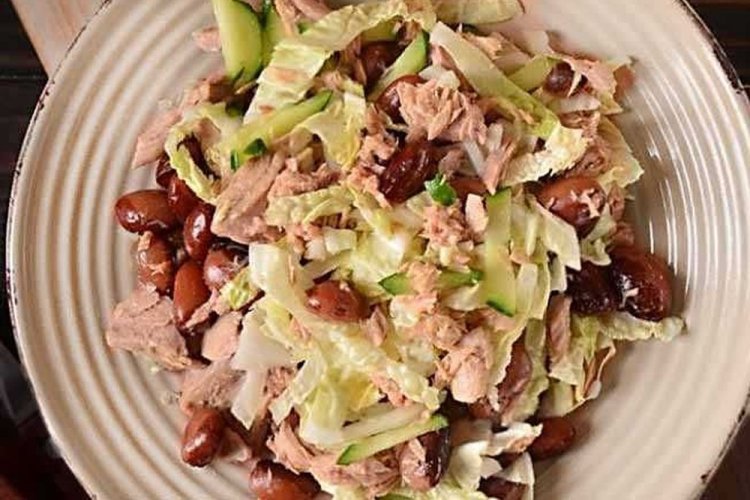 Napa Cabbage, Tuna, and Bean Salad