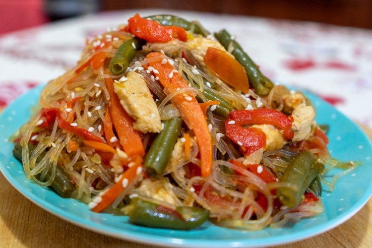 Funchoza with Green Beans