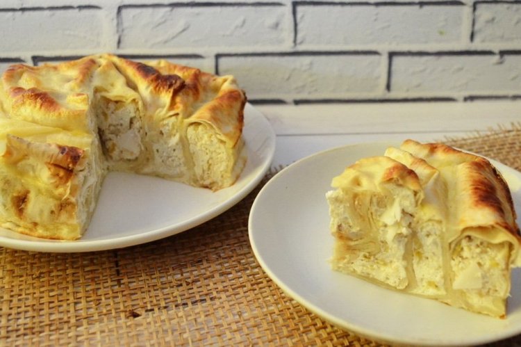 Lavash Pie with Cottage Cheese