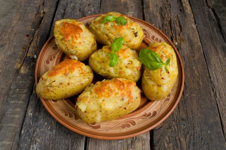 Baked Potatoes with Stracciatella