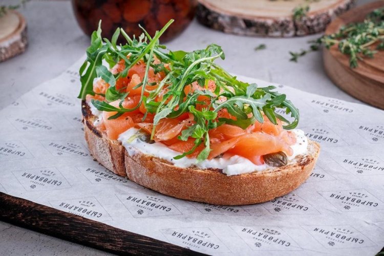 Bruschetta with Stracciatella and Salmon