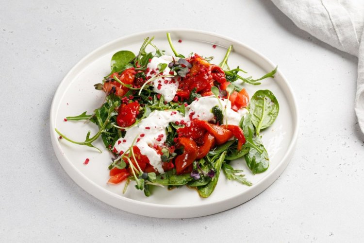 Baked Tomatoes with Stracciatella