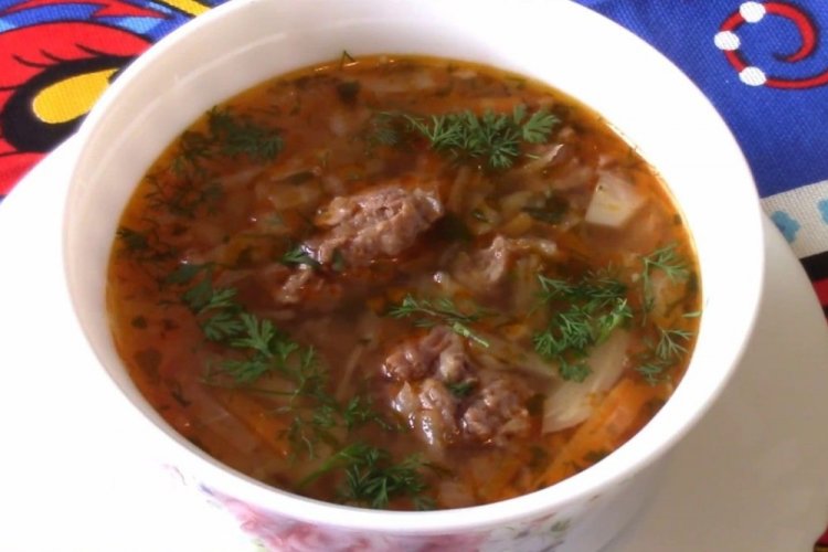 Shchi (Sour Cabbage Soup) with Stewed Meat