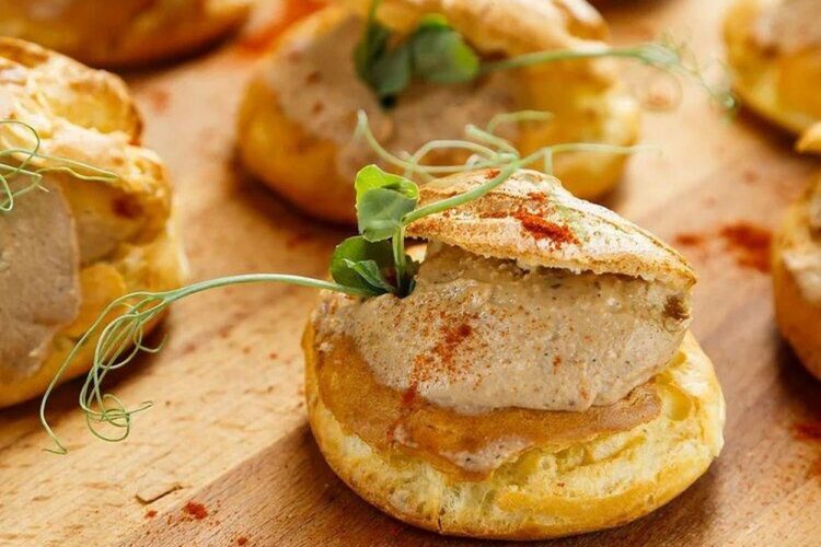 Profiteroles with Chicken Liver Pâté