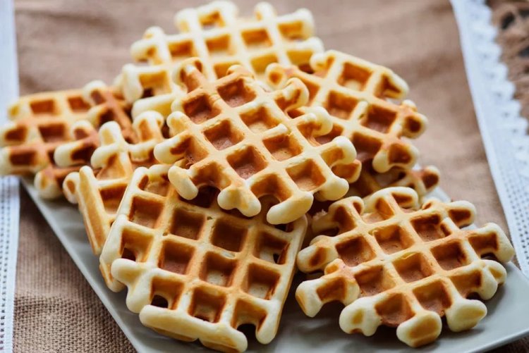 Waffles with Milk and Butter