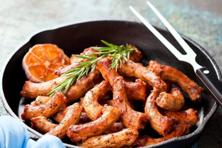 Spicy Chicken Necks in a Pan