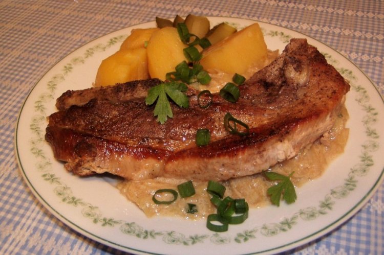 Pork Loin with Potatoes in a Pan