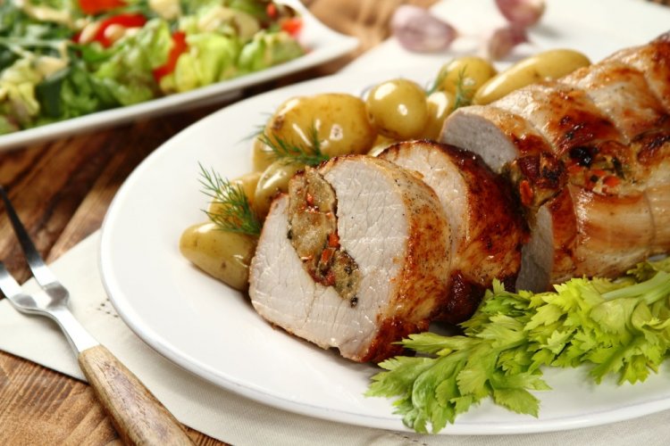 Stuffed Pork Loin in a Pan