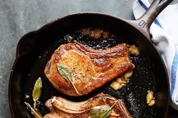 Pork Loin in Soy Sauce and Mustard in a Pan