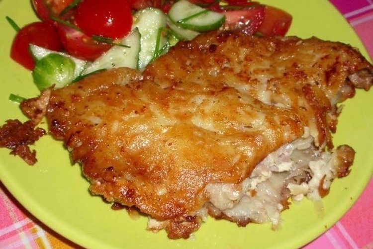 Pork Loin in Egg Batter in a Pan