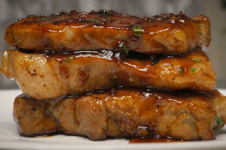 Pork Loin in Honey Sauce in a Pan