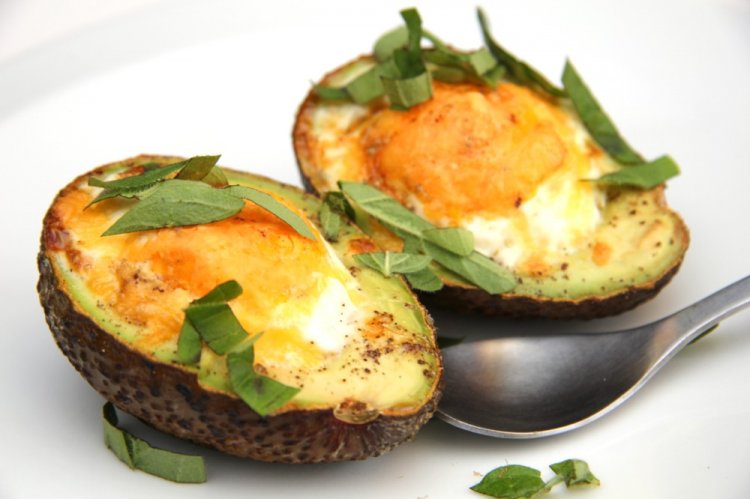 Baked Avocado with Cream Cheese