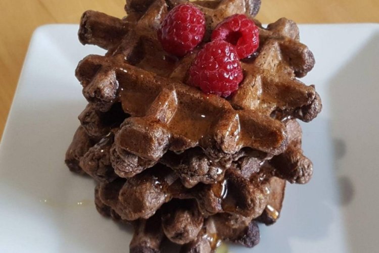 Chocolate Cottage Cheese Waffles in a Waffle Maker
