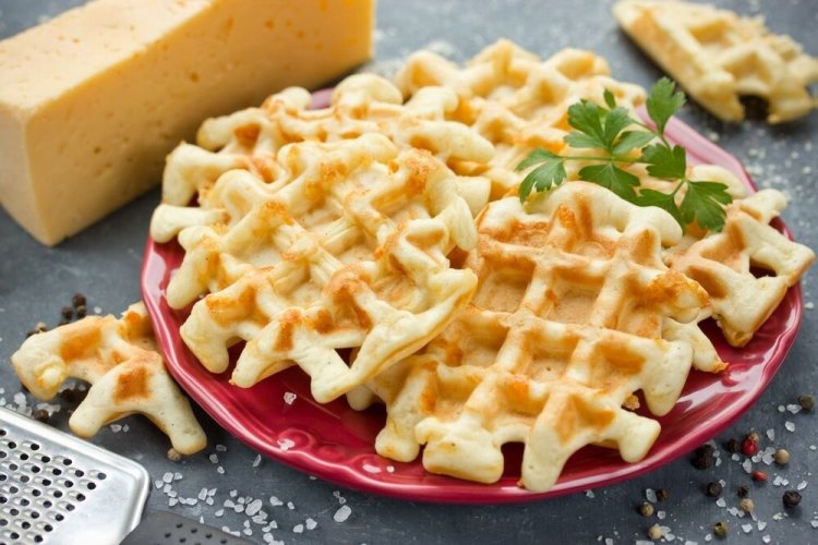 Cottage Cheese Waffles with Cheese