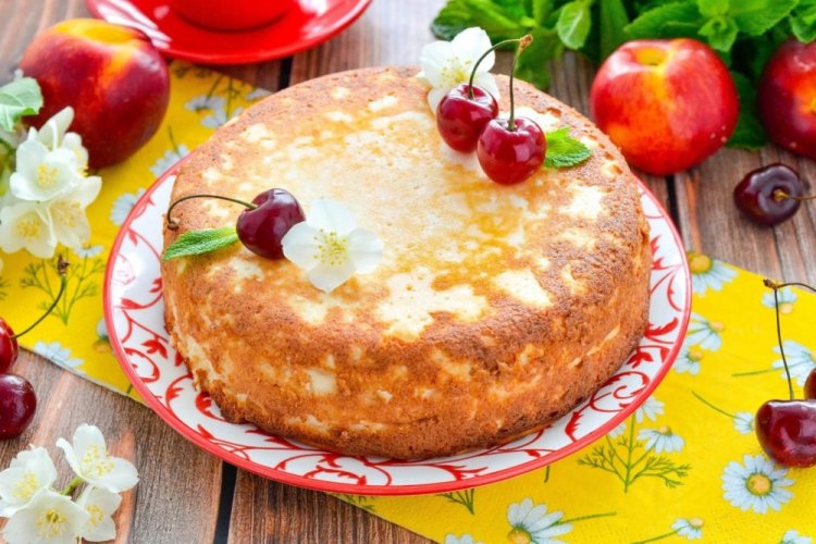 Cazuela de requesón con harina de arroz sin sémola