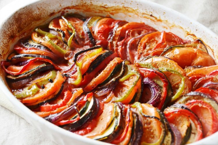 Ratatouille with Sweet Potato in Tomato Sauce