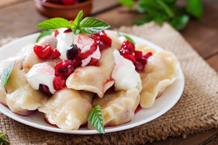 Strawberry and Cherry Vareniki