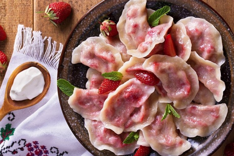 Strawberry Vareniki with Kefir Dough
