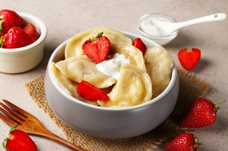 Strawberry Vareniki with Rice Flour Dough