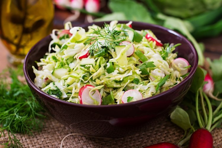 Young Cabbage, Corn, and Radish Salad