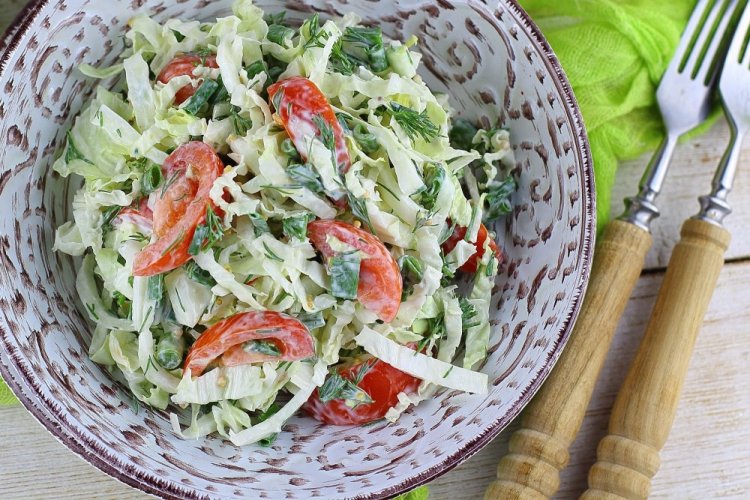 Vegetable Salad with Young Cabbage