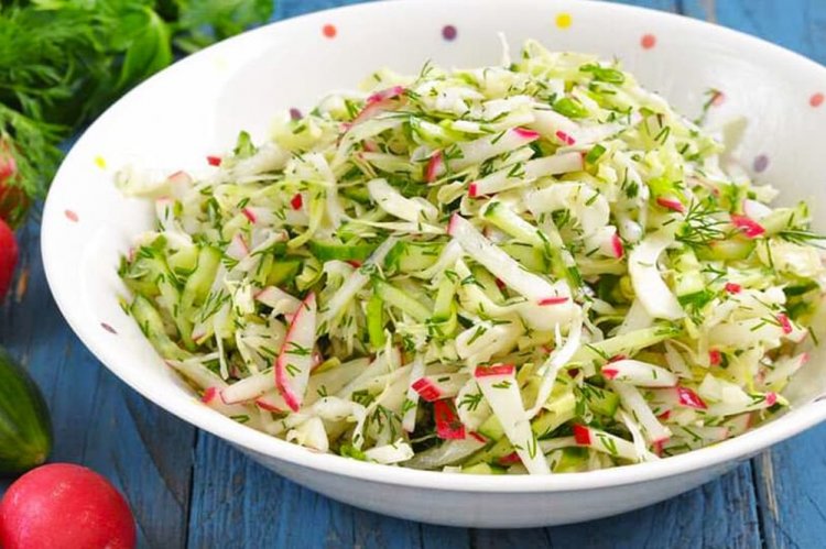 Young Cabbage and Arugula Salad