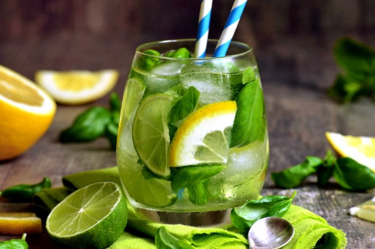 Basil and Mint Lemonade