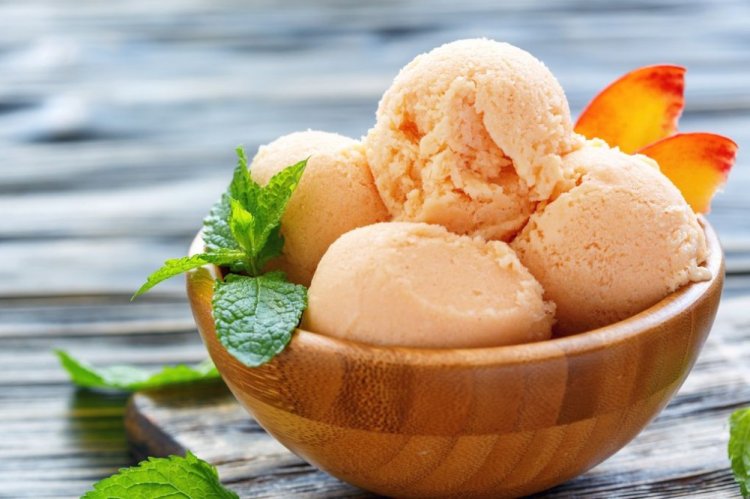 Sorbete de durazno con miel