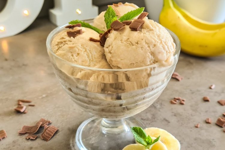 Sorbete de plátano con chocolate