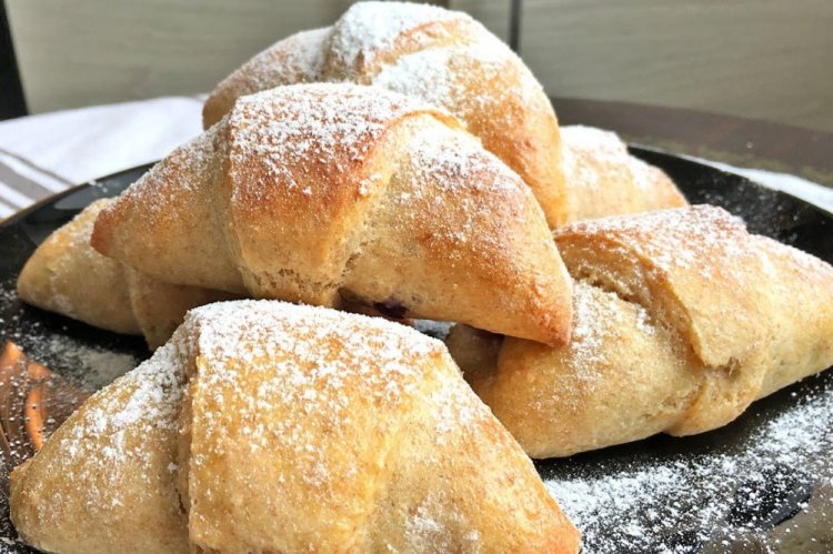 Croissants de requesón saludables con harina de arroz