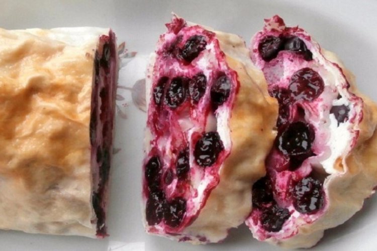 Lavash Roll with Cottage Cheese and Jam